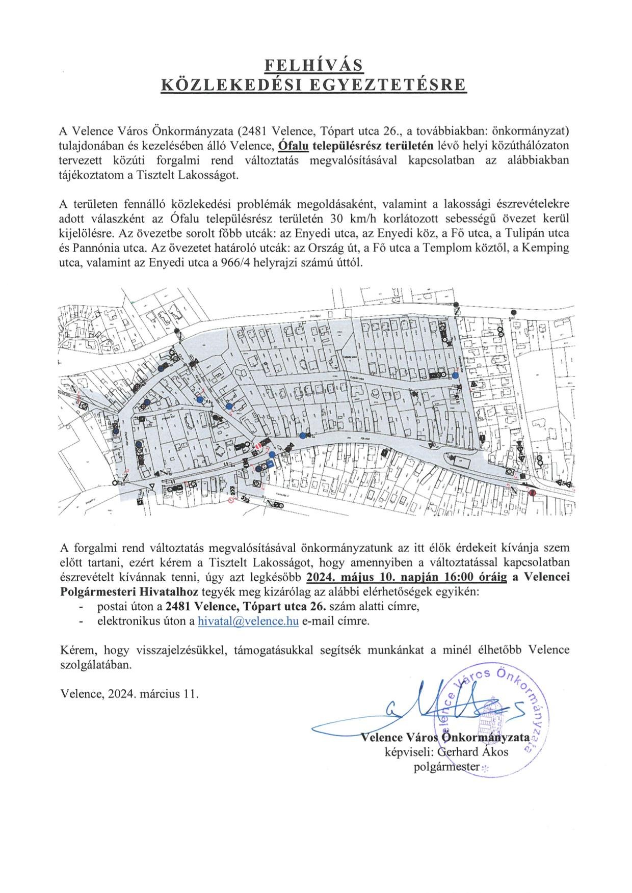 Ófalusi településrész - közlekedési egyeztetés-1